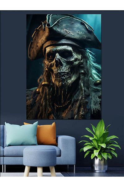 Tablomega Pânză decorativă schelet pirat - pictură din lemn MDF