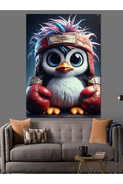 Tablomega Pânză decorativă Boxer Pinguin - Lemn MDF