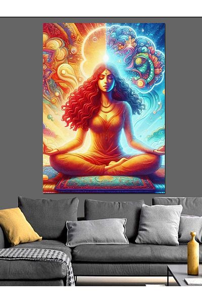 Tablomega Pânză decorativă Yoga Girl - Lemn MDF
