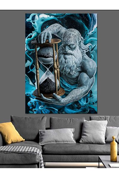 Tablomega Pânză decorativă Clepsidra și Om - Lemn MDF