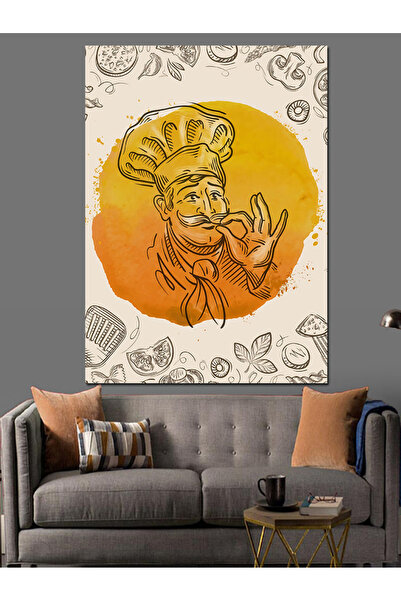 ekart Aşçı Mutfak Temalı Dekoratif Kanvas - Mdf Ahşap Tablo