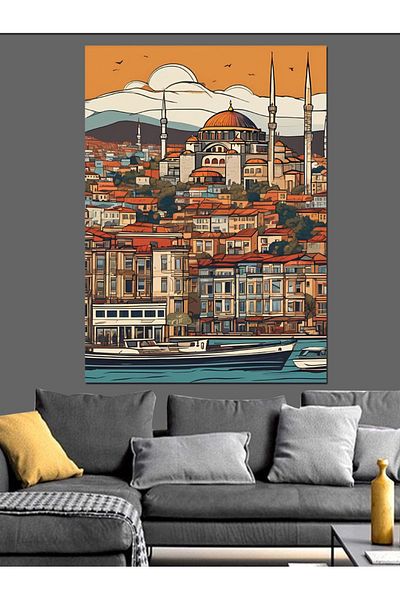 Tablomega Pânză decorativă tematică Istanbul - Lemn MDF