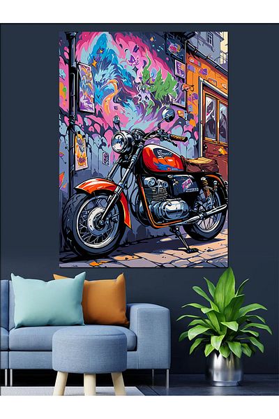 Tablomega Pânză decorativă pentru motociclete Metro Classic - Lemn MDF
