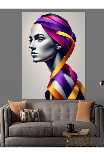 Tablomega Panglici și Pânză Decorativă Femei - Lemn MDF