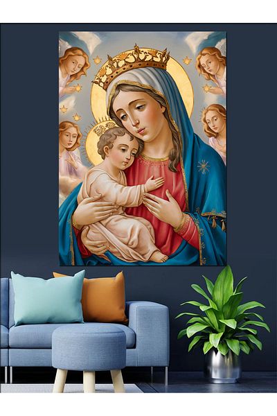 Tablomega Pânză Decorativă Fecioara Maria - Lemn MDF