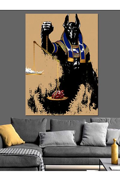 Tablomega Διακοσμητικός καμβάς Anubis And Justice - Ξύλινος πίνακας MDF