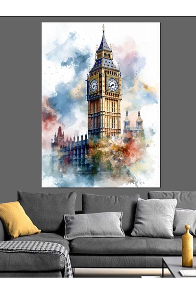 Tablomega Pânză decorativă Turnul Big Ben - Lemn MDF