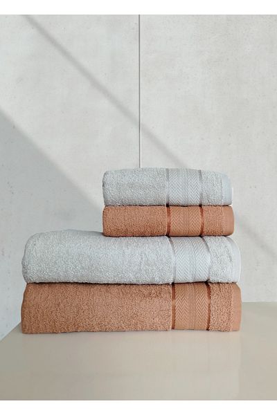 begenal home 100% Cotton 2 Pieces 100X150 cm Bath Towels and 2 Pieces 50X90 cm Hand Face Towels
