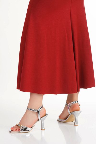 MFT AYAKKABI Pantofi de vară eleganti, cu toc subțire, argintii