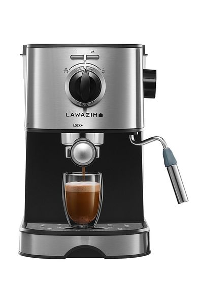 Lawazim 850W Espresso & Latte Coffee Machine – Professional Milk Frother, Silver