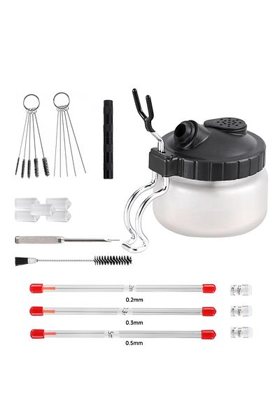 Choice Sd-5263641(3080)-235 Airbrush Cleaning Kit Clean Pot Jar With Holder And Cleaning Brushes/needles Do