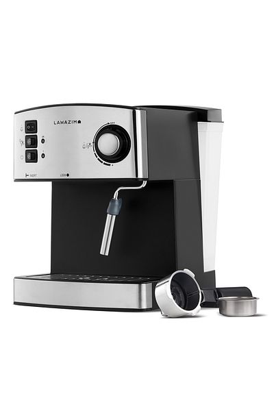 Lawazim Professional Espresso and Latte Coffee Machine with Milk Frother 1.6 L 850 W