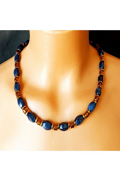 Asteria Elite Jasper Hematite Evil Eye Protection and Balance Necklace Bracelet Set