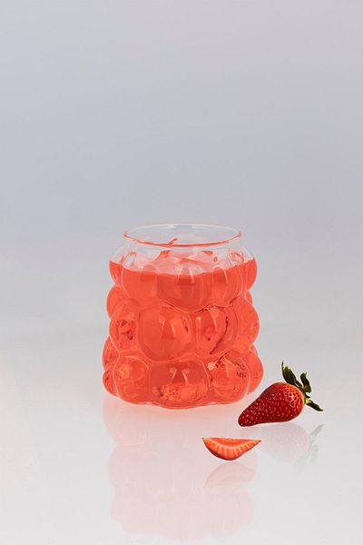 Mirilliahome 2 Pieces Grape Patterned Bead Shaped Heat Resistant Borosilicate Cups