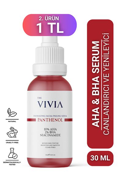 The Vivia Revitalizing, Evening Skin Tone, Renewing, Pore Tightening Peeling Serum Aha & Bha, 30 ml