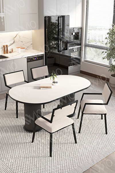 AVVİO NATURA 80x140 Yemek Masası Mutfak Masası 4 Kişilik Masa Sandalye Takımı