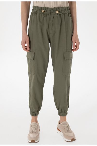 U.S. Polo Assn. U.S. Polo Assn. Women's Dark Khaki Canvas Trousers Dmk. 2107002 .Chan