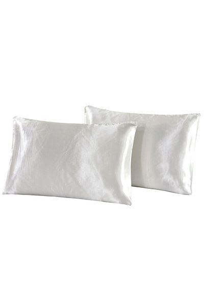 Choice 51x66cm WHITE 2-piece Pure Emulation Silk Satin Pillowcase Comfortable Pillow Cover Pillowcase For B