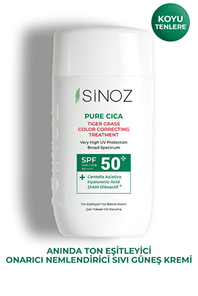 SİNOZ Pure Cica Tiger Grass - Instantly Tone Equalizing Moisturizing Spf50 Facial Sunscreen