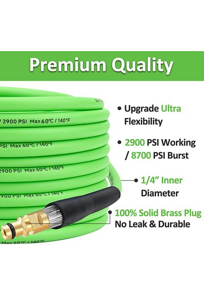 BEAR FORCE 10m/32ft Pressure Washer Replacement Hose Super Flexible Hose 2900 Psi Kink Resistant Hose For Ka...