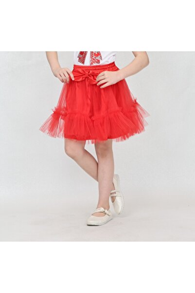 Çello mello Kız Çocuk Fırfır Detaylı Fiyonklu Tül Tütü Etek 23 nisan 29 ekim 10 kasım gösteri