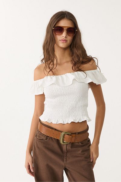 Stradivarius Ruffled T-shirt