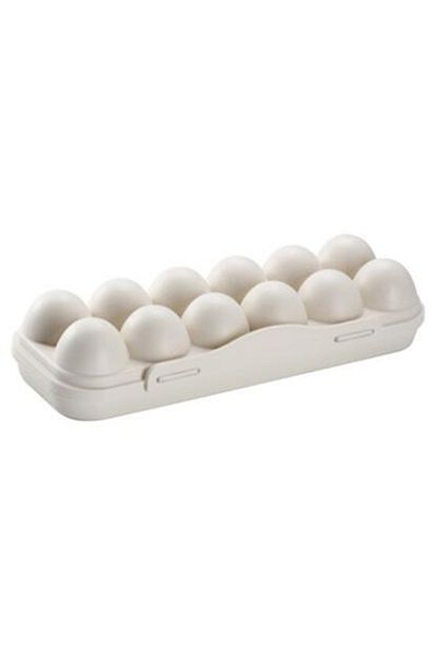 Choice Khaki-12grids Egg Tray Holder Egg Storage Box Refrigerator Crisper Storage Container Camping Picnic