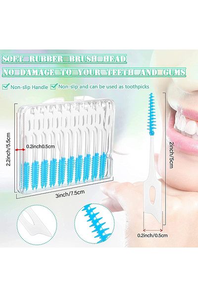 COOYA Interdental Brush Tooth Floss, with Storage Case, Cleaning Tool (120 Pcs 3 Boxes)