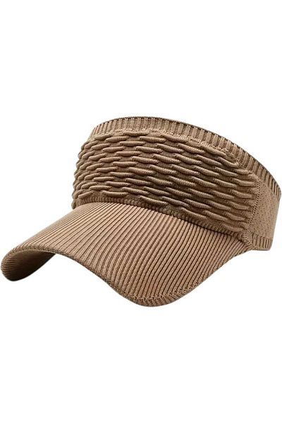 Mood Agenda Women's Knitted Textured Uv Protection Summer Visor Hat