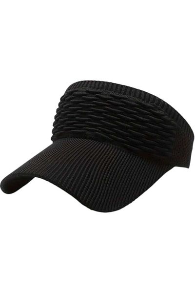 Mood Agenda Women's Knitted Textured Uv Protection Summer Visor Hat