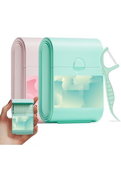 COOYA Twin-Line Floss Picks, Flosser for Teeth 2 Handy Case 104 Count Mint Flavor Dental Flossers