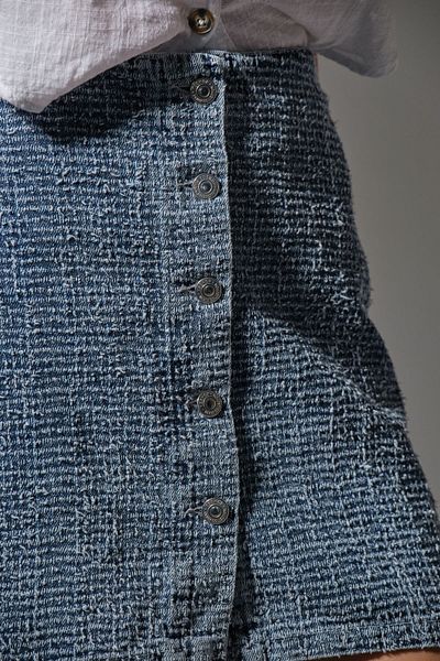Maule Fusta completă Damburgli Punch pentru damă, blugi din denim cu efect de buclă
