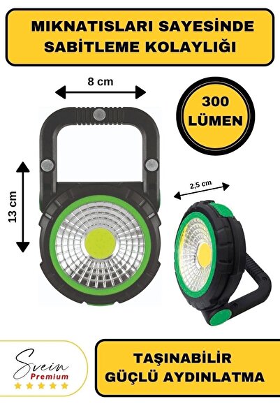 Svein Taşınabilir Cep Boy Pilli Mıknatıslı Katlanır Ayaklı Kamp Bahçe Ev İçin Mini Cob Projektör Led Işık