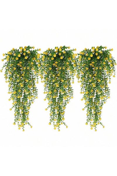 Choice 3pcs Yellow 3/1pcs Artificial Flower Ivy Vines Realistic Hanging Plants Ivy Artificial Plants Room H