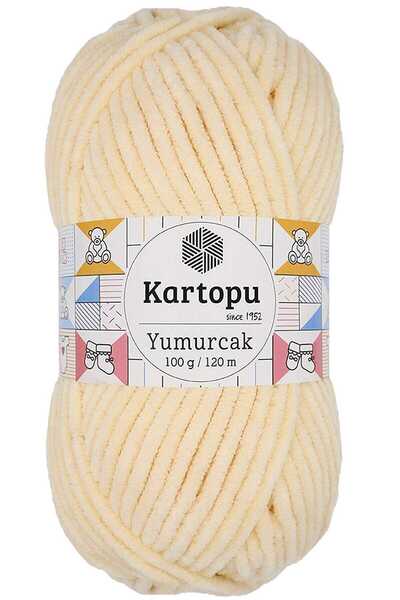 Kartopu Yumurcak Velvet Νήμα Πλεξίματος στο χέρι Σκούρο Κρεμ K349
