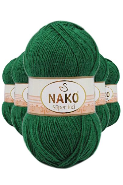 Mustore 5 bucăți fir de tricotat manual Super Pearl 100 gr verde 10026