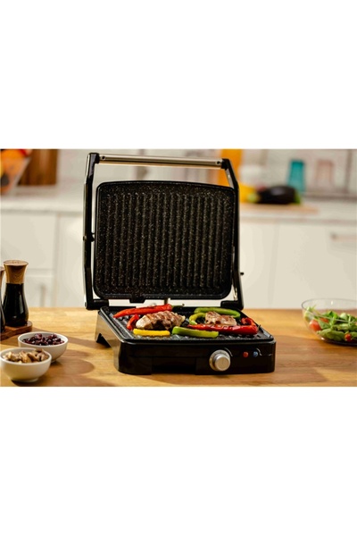 Zelmer Grill electric Zelmer, ZPR2000, 2200W, 5 nivele de putere, deschidere 180º, negru/gri