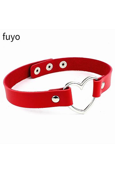 Choice heart red 2023 Gothic Collar For Girls Leather Choker Necklace goth Heart Cat Wing Studded Choker pu