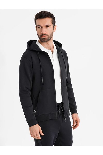 OMBRE Unzipped Hoodie Sweatshirt im Streetwear-Stil - schwarz V3 OM-SSZP-0213 S