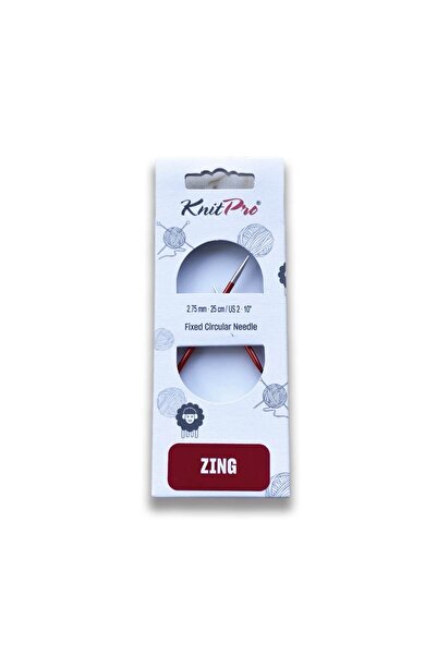 KnitPro ZING Asimetrik Sabit Misinalı Şiş - 25CM - 2,75 mm