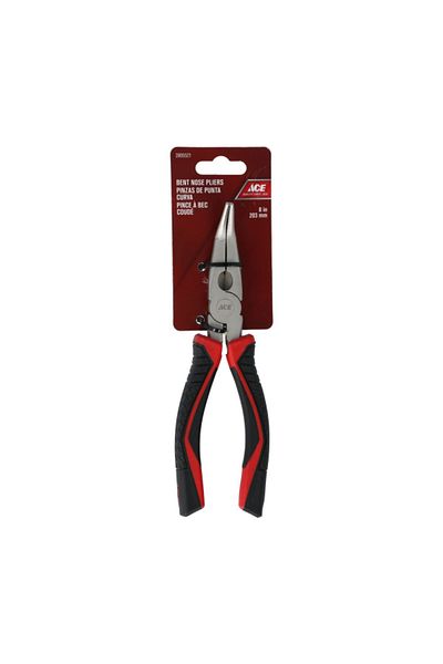 ACE Chrome Vanadium Steel Cushioned TPR Grip Bent Nose Plier 8inch