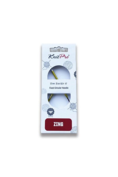 KnitPro ZING Asimetrik Sabit Misinalı Şiş - 25CM - 3,50 mm