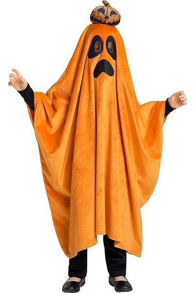 Ikali Ikali children's Halloween costume, textile, orange/black, 8-10 years