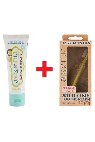 Jack N'Jill Jack N' Jill Milkshake Paste - Silicone Toothbrush Set