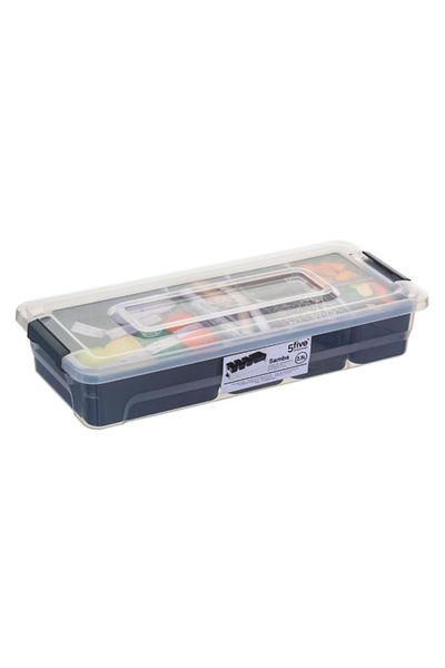 Five Simply Smart Samba Durable Polypropylene Storage Compartment Box 2.5 Liter