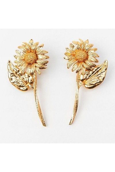 CHARMLUCKY Steel Sunflower Earrings