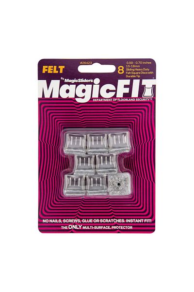 Magic Sliders Square Shape Rubber Felt Pad Set 0.59 - 0.70Inch