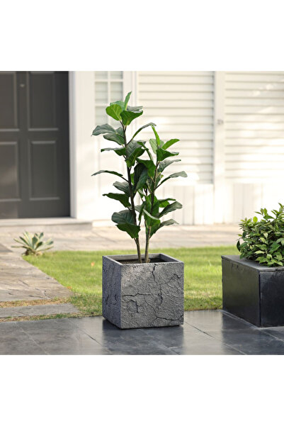 SereneLife طقم أواني زراعة سيراميك مربعة بتصميم أنيق مكون من 3 قطع