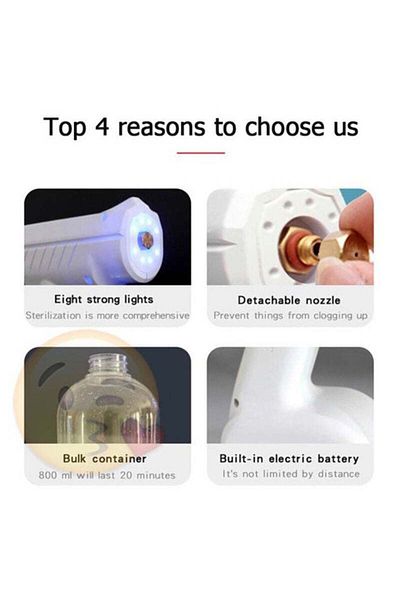 COOYA Electric handheld Atomizer,800ml capacity,for all disinfectants,10 watts,22*21*12cm,white