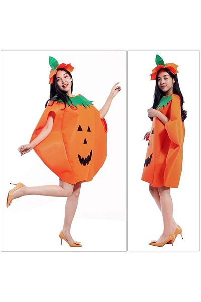 Veroda Halloween costume Veroda, textile, orange/black/green, 150-180 cm, 2 pieces